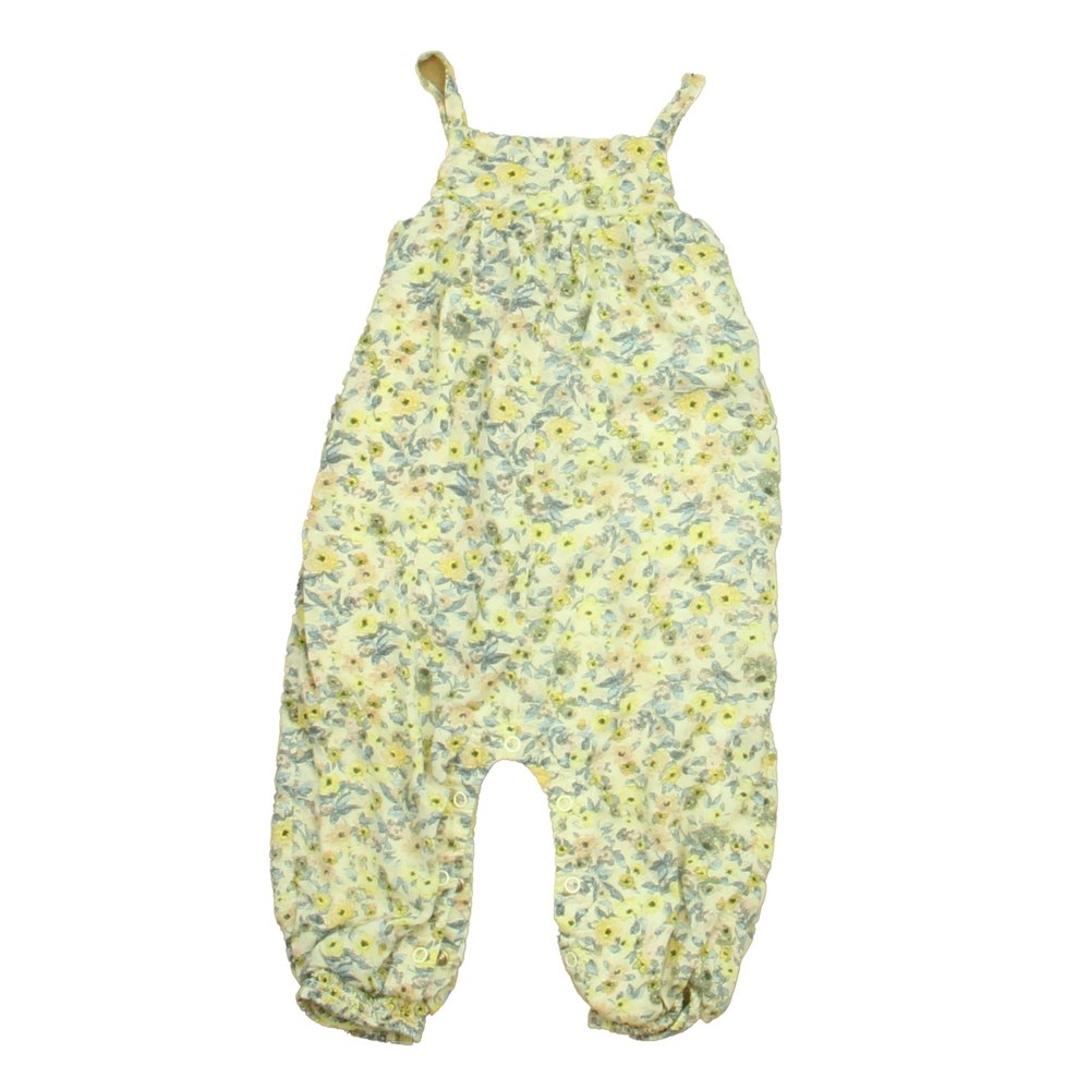 Something Navy Girls Yellow | Blue Floral Romper 7805839015996