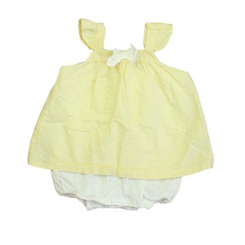 Janie and Jack Girls Yellow | White Romper 7805839114300
