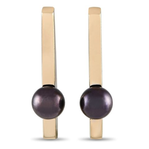 Movado 18K Yellow Gold 0.05ct Diamond and Pearl Earrings MO03-121823