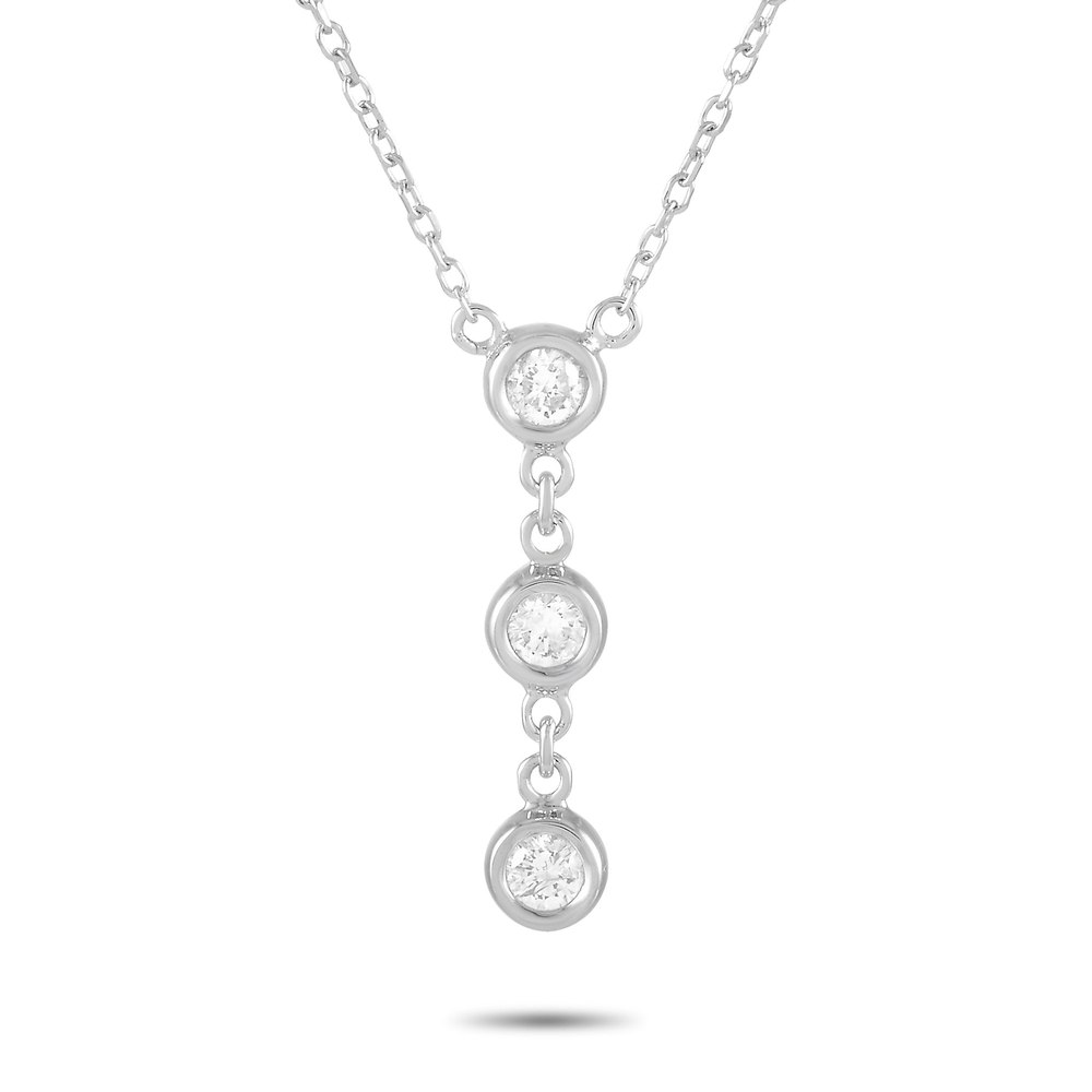 LB Exclusive 14K White Gold 0.15ct Diamond Necklace ANK-15777W