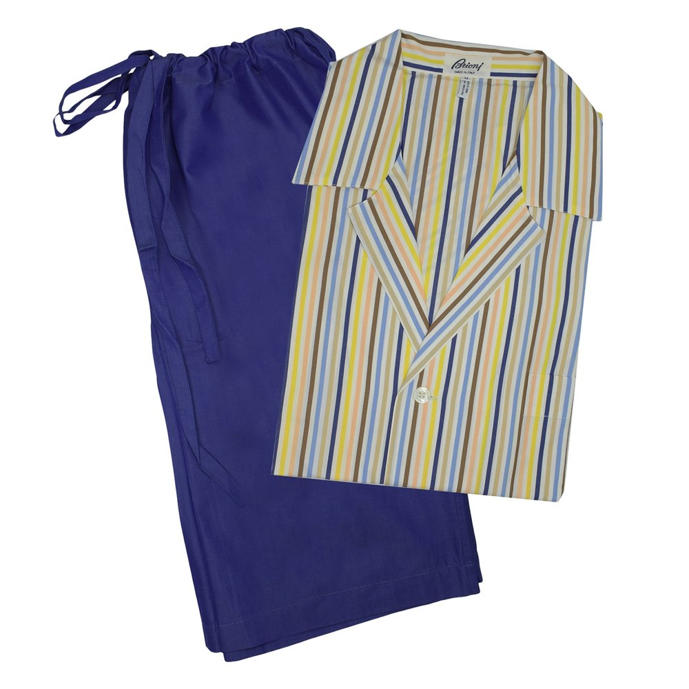Brioni Men’s Multi Colored Striped Shorts Pajamas