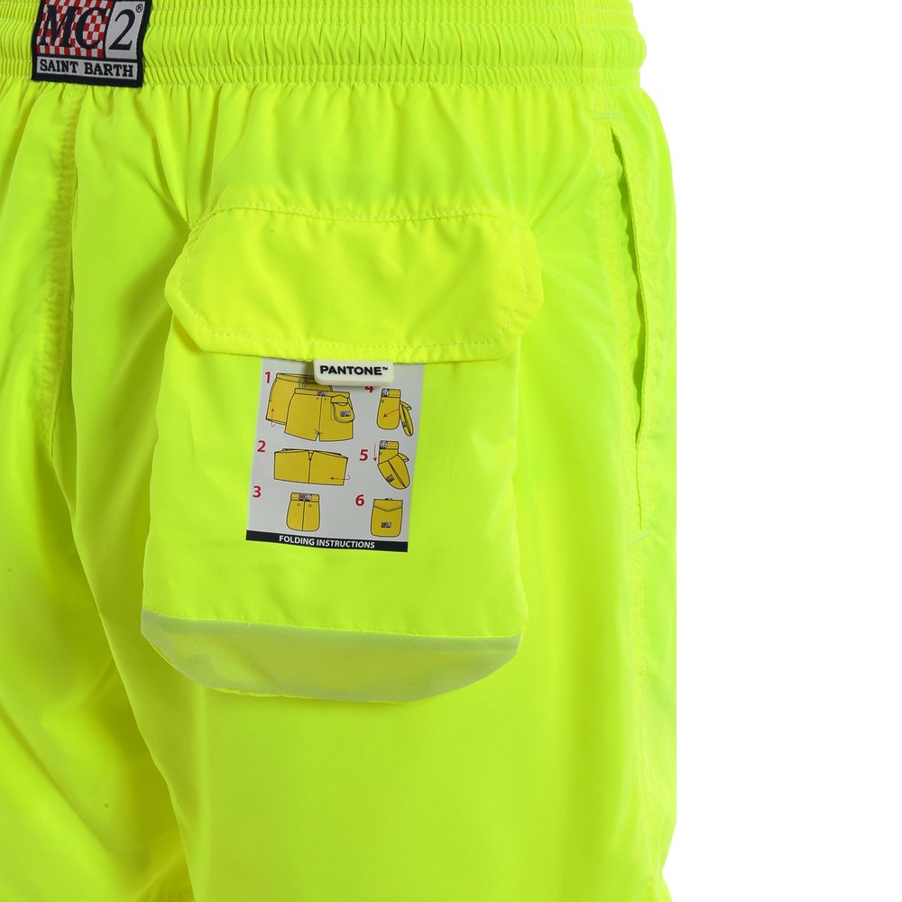 MC2 St. Barth Men’s Neon Green Lightweight Fabric Men’s Swim Shorts Trunks Pantone, XX-Large