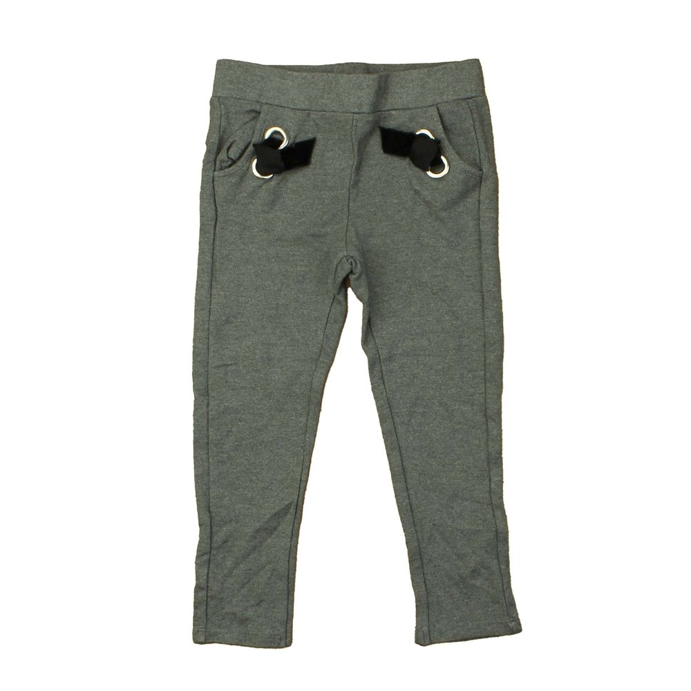 Lili Gaufrette Girls Grey | Black Leggings 7805839867964
