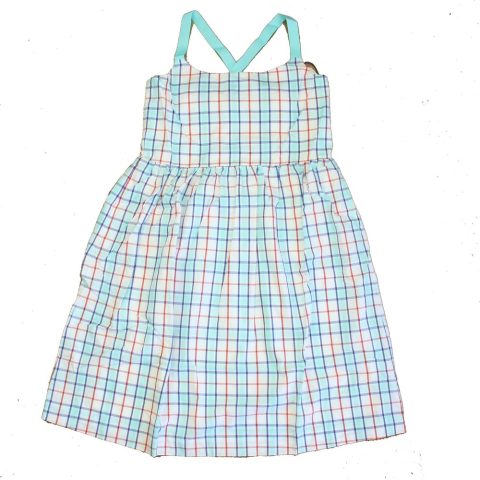 Classic Prep Girls Surf’s Up Plaid Dress 7805839933500