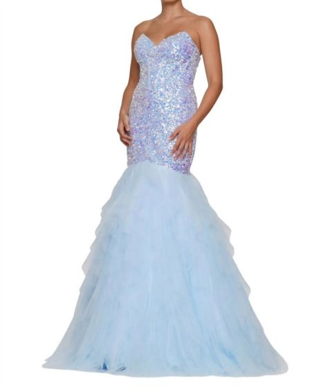 Sequin Mermaid Prom Dress In Light Blue 7833306234940