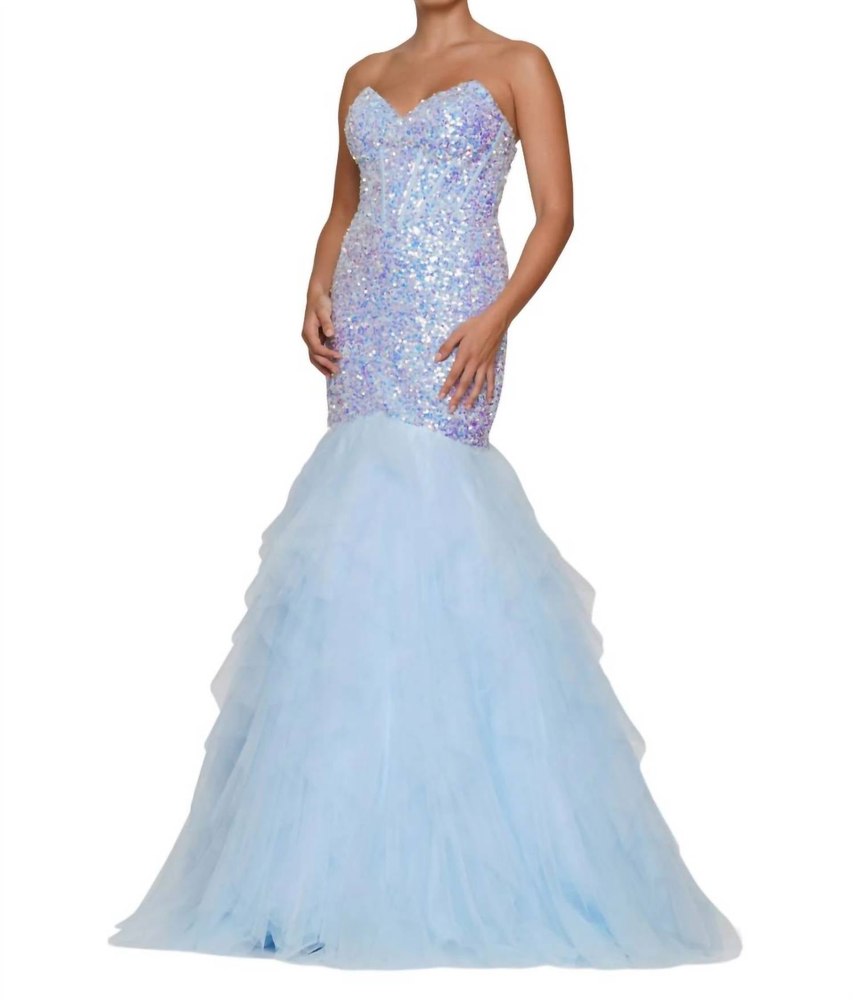 Sequin Mermaid Prom Dress In Light Blue 7833306234940