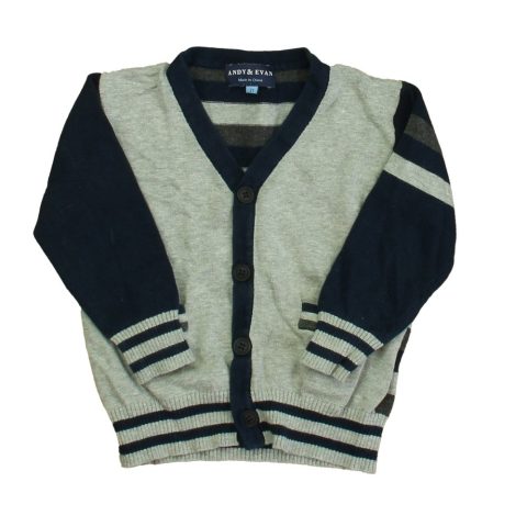 Andy & Evan Boys Navy | Gray Cardigan 7805840326716