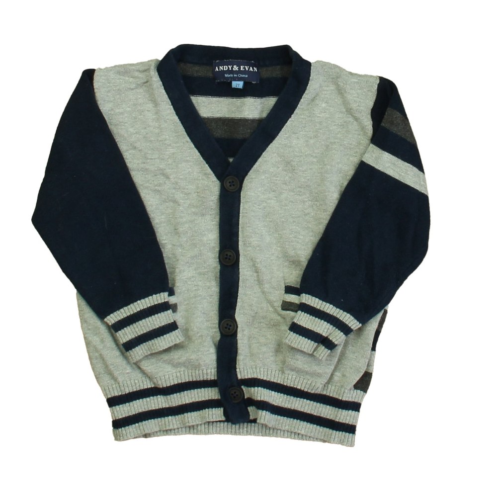 Andy & Evan Boys Navy | Gray Cardigan 7805840326716