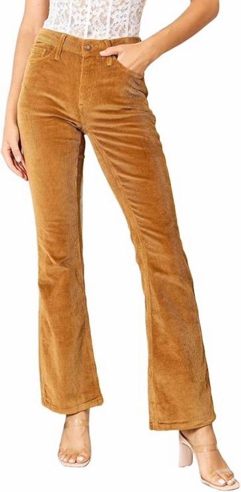 Bootcut Corduroy Pants In Camel 7704798658620