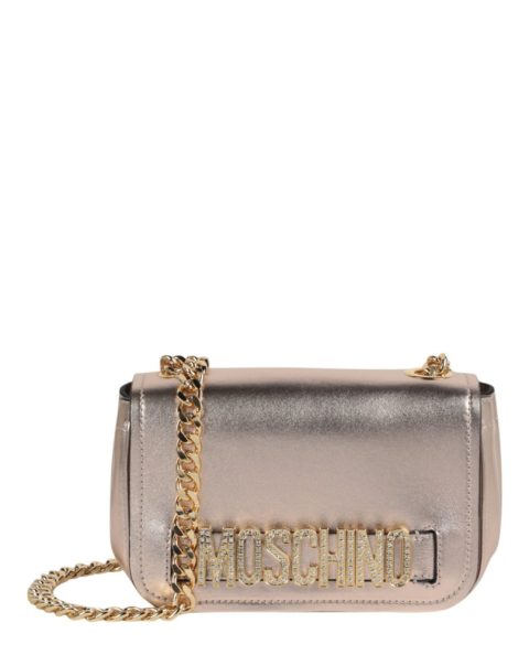 Metallic Leather Crystal-Embellished Logo Crossbody Bag 7704800428092