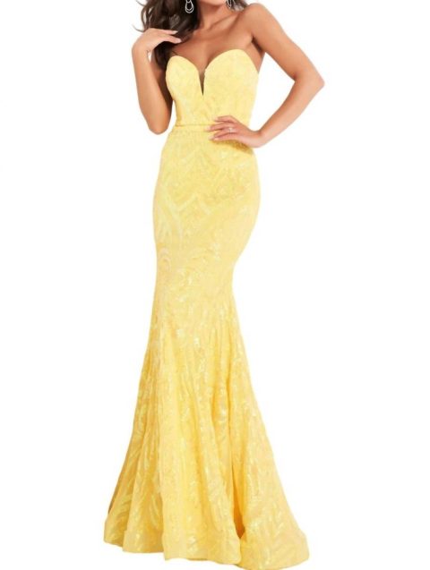 Strapless Sweetheart Prom Dress In Yellow 7833316163644