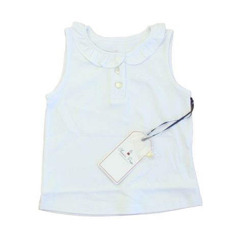 Classic Prep Girls Bright White Polo Shirt Size: 12-24 Months 7805842817084