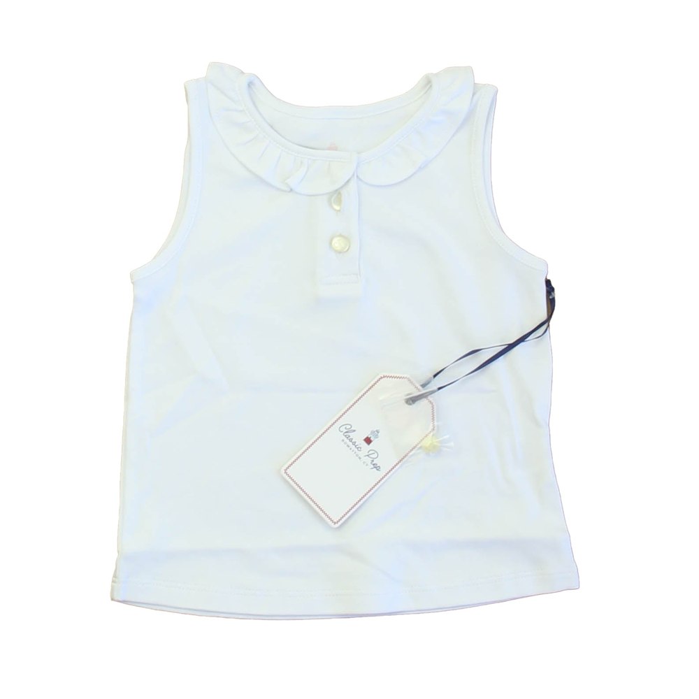 Classic Prep Girls Bright White Polo Shirt Size: 12-24 Months 7805842817084