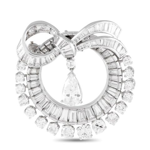 LB Exclusive Vintage Platinum 7.09ct Diamond Brooch MF02-070824 7705566150716