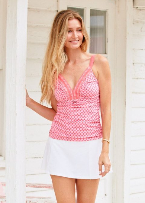 Boca Raton Embroidered Tankini Top