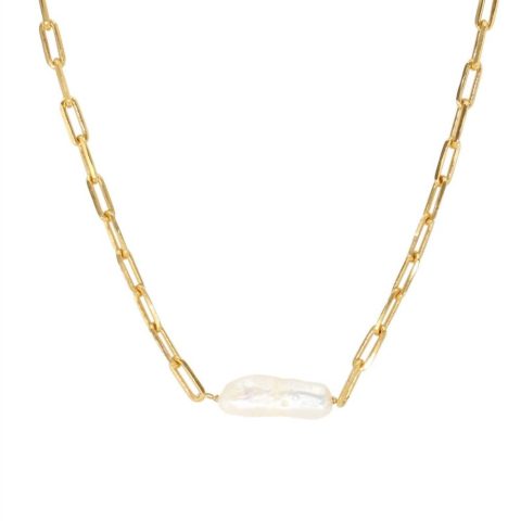 Luna Pearl Necklace In Gold