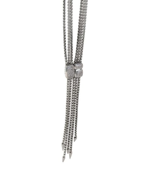 David Yurman Confetti Diamond Lariat Style Necklace, Sterling Silver 0.1 CTW 7705705513020