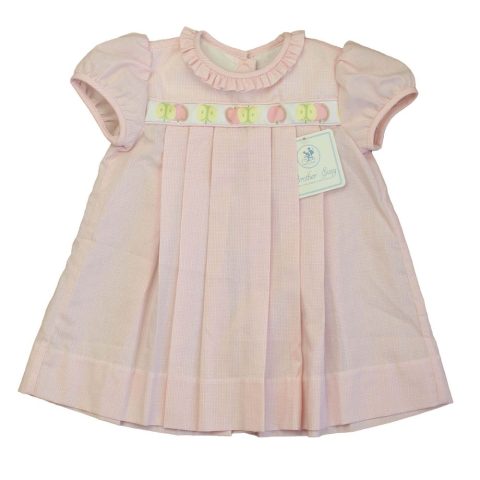 Brother & Sissy Girls Pink | White Apples Dress 7805844029500
