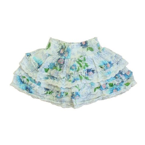 Love Shack Fancy Girls White | Blue Floral Skirt 7805844389948