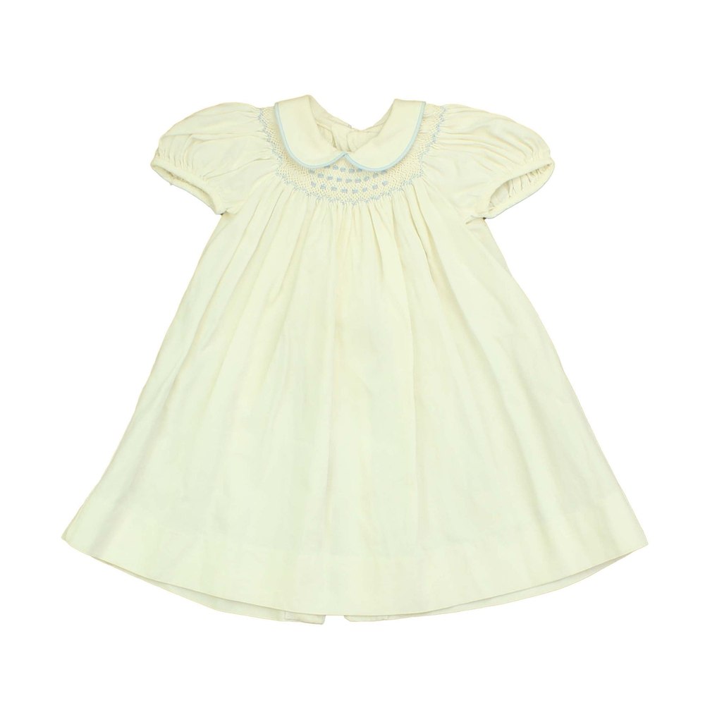 Ancar Girls Ivory | Blue | Smocked Dress 7805845536828