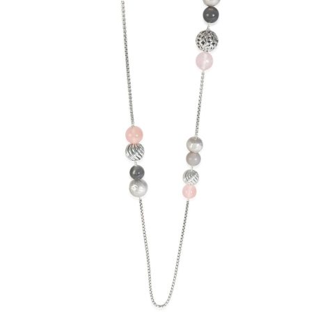 David Yurman Elements Necklace with Rose Quartz in Sterling Silver 7705710198844