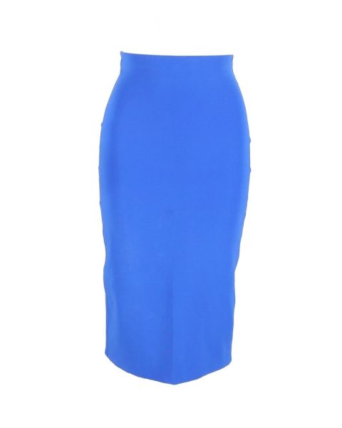 Max Mara Knee-Length Pencil Skirt in Electric Blue Silk 7705711378492