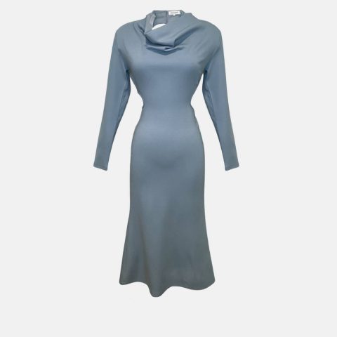 Equinox Tie Back Midi Dress In Blue