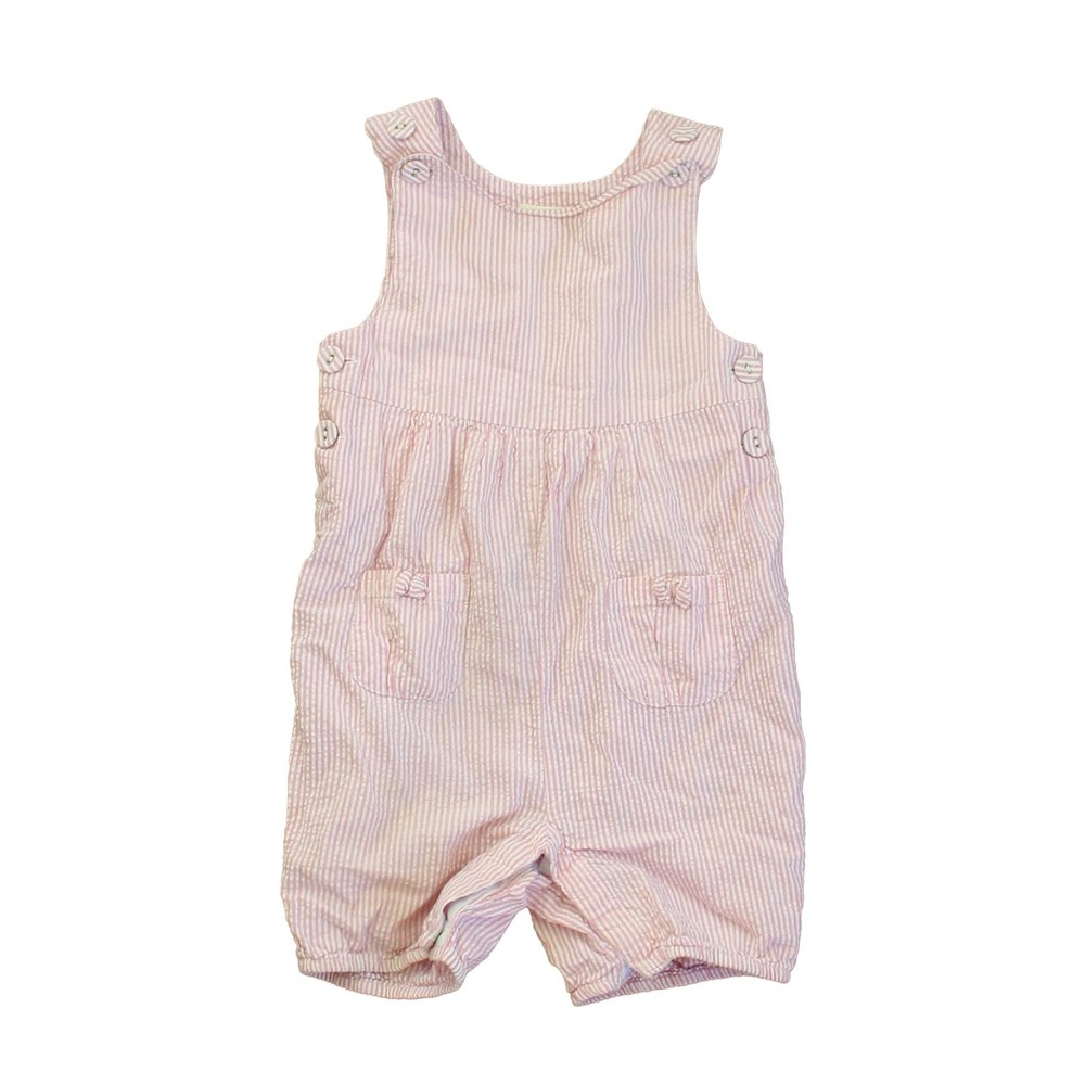 JoJo Maman Bebe Girls Pink | White Stripe Romper 7805863657532