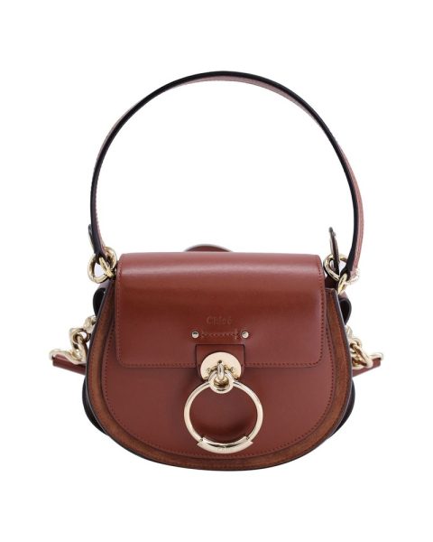 Chloe Small Tess Bag in ‘Sepia Brown’ Calfskin Leather 7705716719676