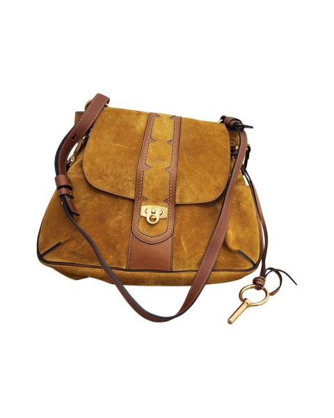 Chloé Medium Lexa Satchel Bag in Brown Suede 7705719111740
