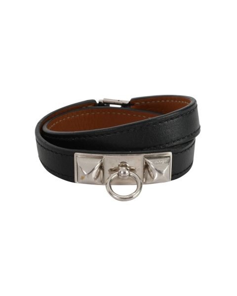 Hermès Rivale Double Tour Bracelet in Noir 7705718063164