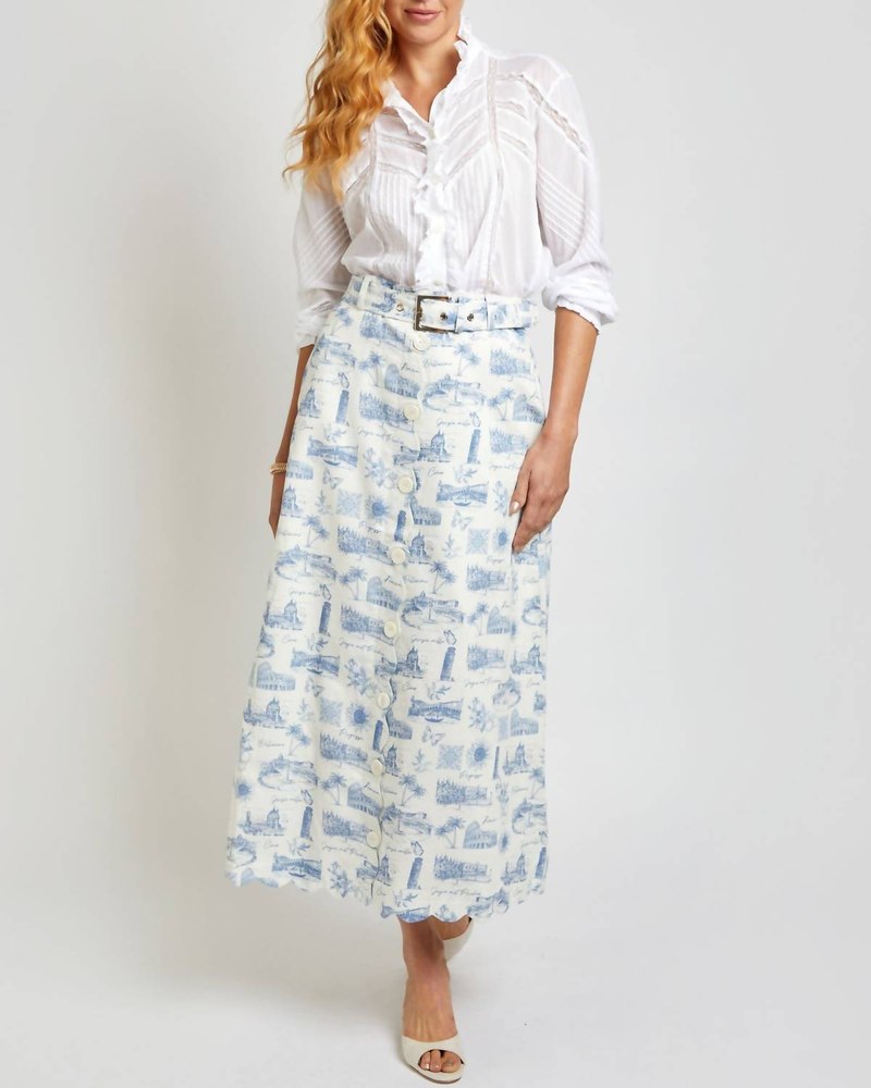 The Clara Skirt In Signature Blue/voyage Print 7833372196924