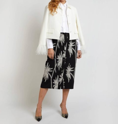 Noah Skirt In Black/ivory 7833374294076