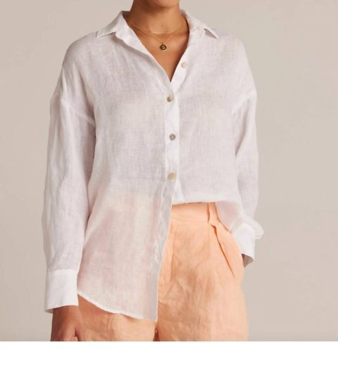 Boyfriend Button Down Shirt In White 7833382289468