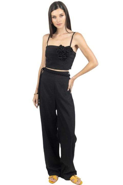 Rosalia Pants and Top Set in Black 7705919782972
