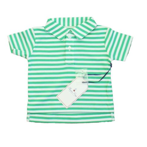 Classic Prep Boys Blarney/Bright White Polo Shirt Size: 6-9 Months 7805879844924