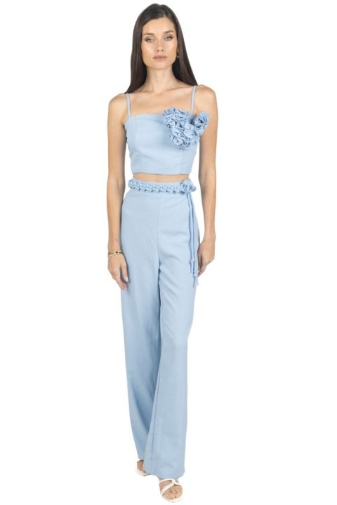 Rosalia Pants and Top Set In Celeste 7705919848508