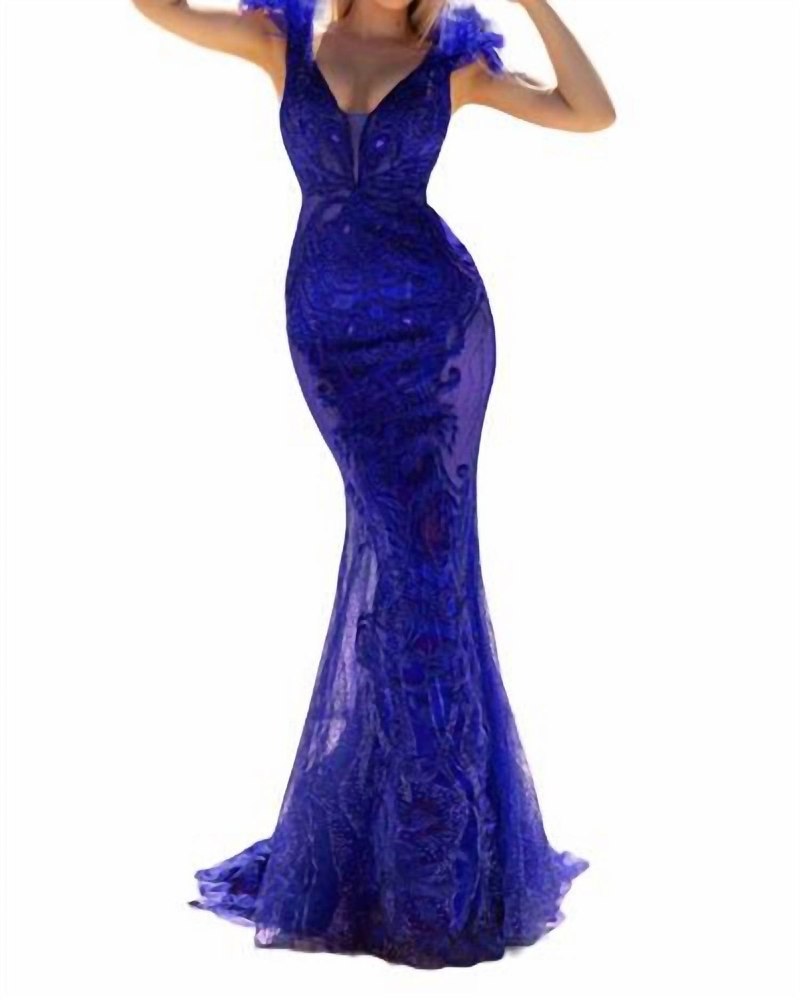 Mermaid Fitted Prom Dress In Cobalt 7833382748220