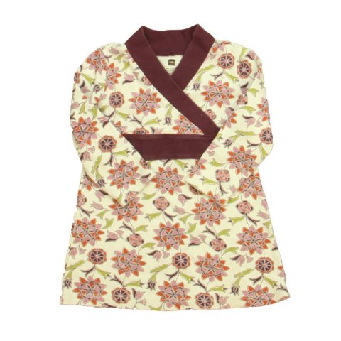 Tea Girls Ivory | Maroon Floral Dress 7805879877692