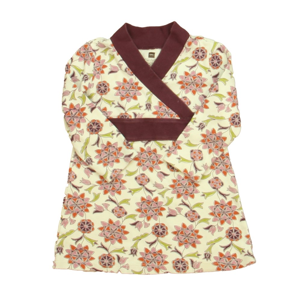 Tea Girls Ivory | Maroon Floral Dress 7805879877692