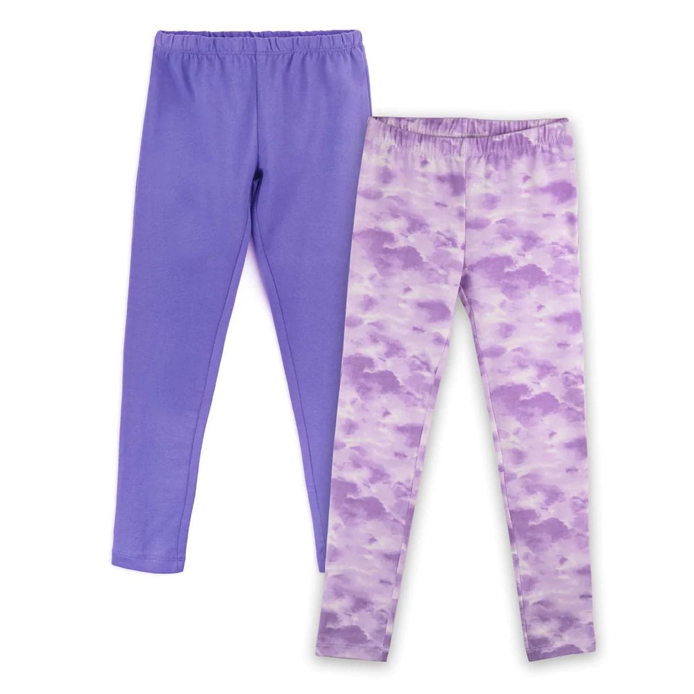 Mightly Girls Purple & Lilac Cloud Leggings 7805883416636
