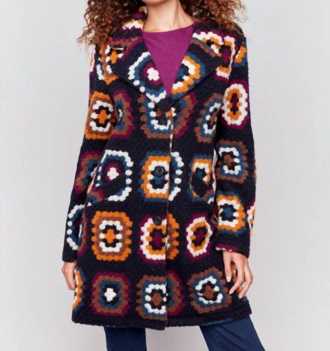Crochet Pattern Coat In Navy 7833388711996
