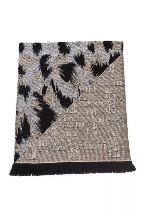 Cavalli Class Chic Animalier Wool-Blend Men’s Scarf
