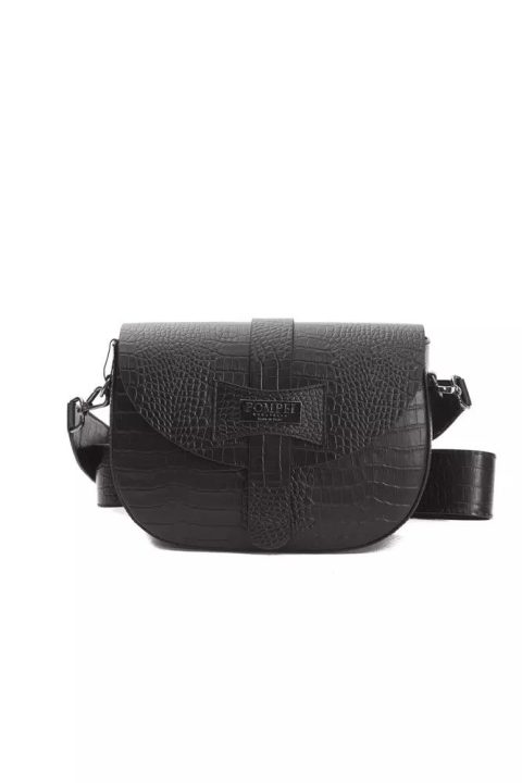 Pompei Donatella Elegant Croc-Effect Leather Crossbody Women’s Bag
