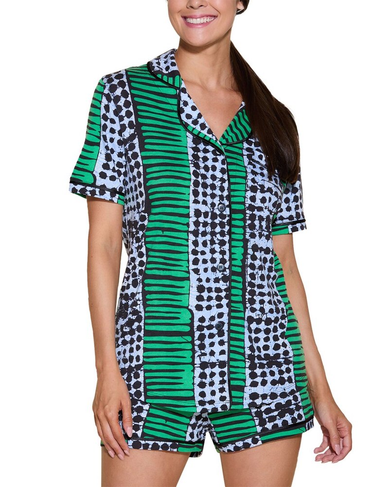 Cosabella Bella Printed Top Boxer Pajama Set 7705978765372