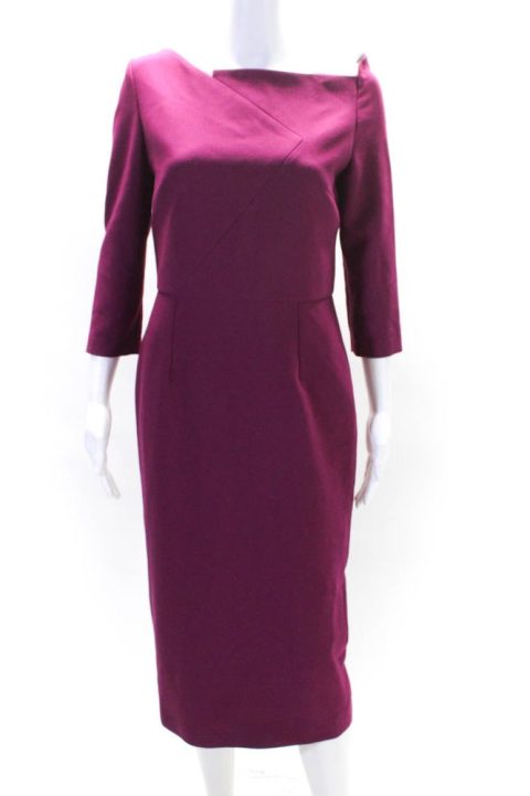 Roland Mouret for Neiman Marcus Womens Darted Zipped Sheath Dress Pink 7833424265276