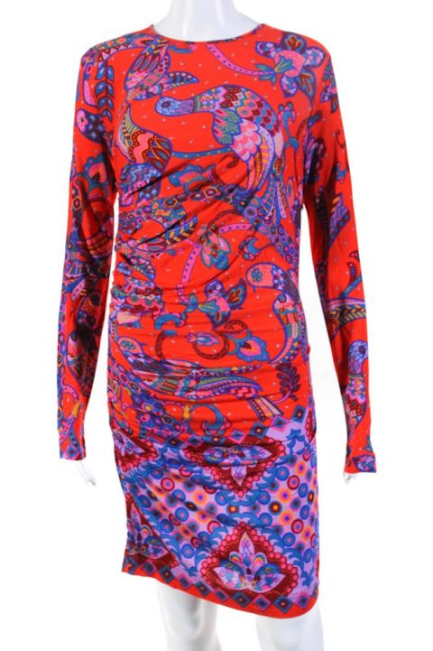Dsquared2 Womens Paisley Mini Dress Orange 7833439666236