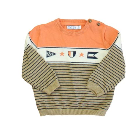 Mayoral Boys Orange | White | Brown Sweater 7805909598268