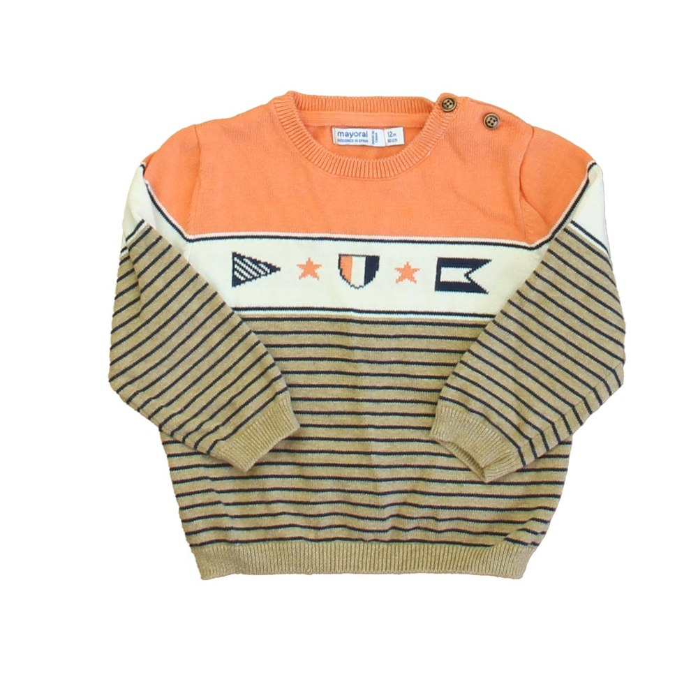 Mayoral Boys Orange | White | Brown Sweater 7805909598268
