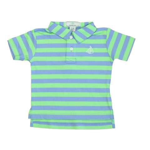 Classic Prep Boys Cornflower Blue | Summer Green Polo Shirt Size: 9-12 Months 7805913202748